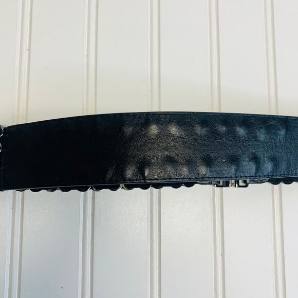 Black Stretch Belt Silver Hardware OSFA - Picture 5 of 5